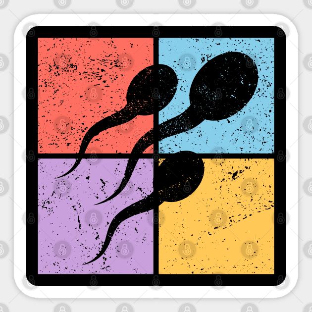 Sperm Race Pop Art Design - Retro Conceptual Art Sticker by TuncGK